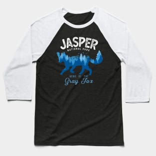 Jasper National Park Gray Fox Vintage Look Baseball T-Shirt